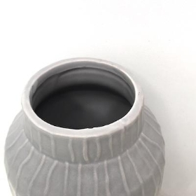 Grey Glazed Stripe Pot 20cm