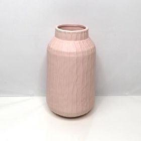 Pale Pink Glazed Stripe Pot 20cm