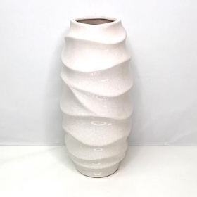 White Swirl Ceramic Vase 31cm