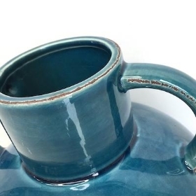Blue Loop Handle Vase 19cm