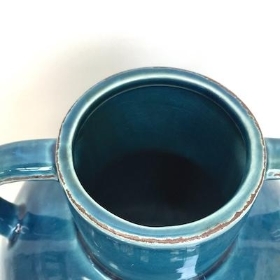 Blue Loop Handle Vase 19cm