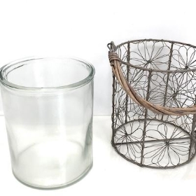 Wire Flower Candle Holder 16cm