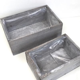 Grey Rectangle Planter Set of 2