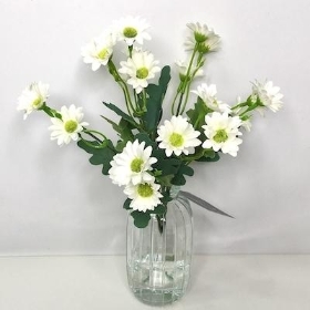 White Daises In Bud Vase 30cm