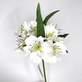 White Alstroemeria 46cm