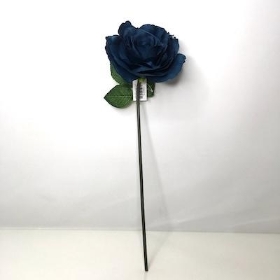 Dusky Blue Open Rose 43cm