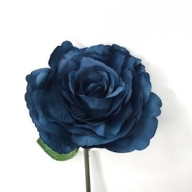 Dusky Blue Open Rose 43cm