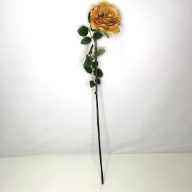 Mustard Open Rose 72cm