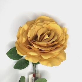 Mustard Open Rose 72cm