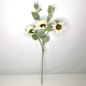 Ivory Sunflower Spray 60cm