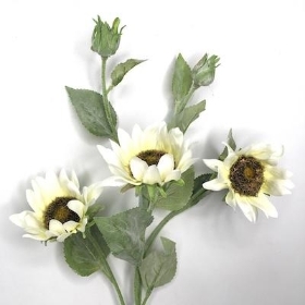 Ivory Sunflower Spray 60cm