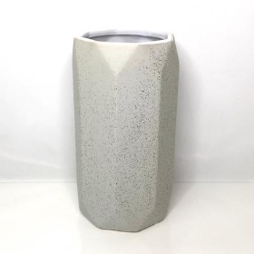Grey Octagon Vase 24cm