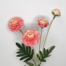 Salmon Zinnia Spray 59cm