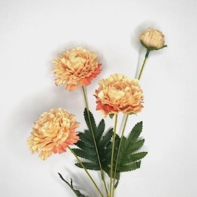 Peach Zinnia Spray 59cm