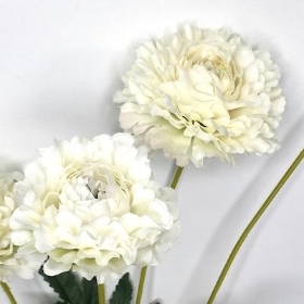 Ivory Zinnia Spray 59cm