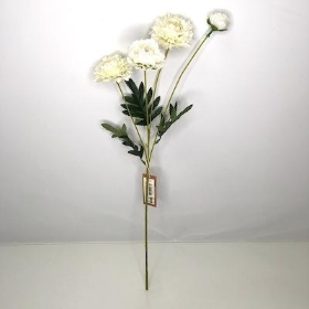 Ivory Zinnia Spray 59cm