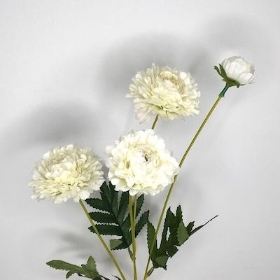 Ivory Zinnia Spray 59cm