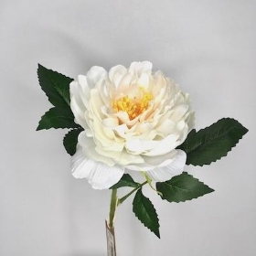 White Open Peony 49cm