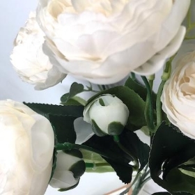 Vintage Cream Peony Bush 29cm