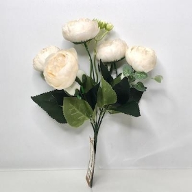 Vintage Cream Peony Bush 29cm