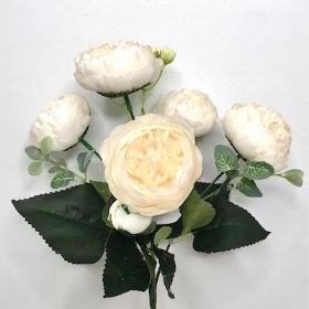Vintage Cream Peony Bush 29cm