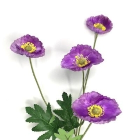 Lilac Poppy Spray 57cm