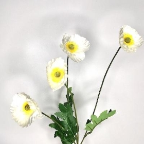 Ivory Poppy Spray 57cm