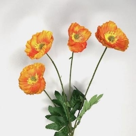 Orange Poppy Spray 57cm