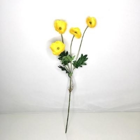 Yellow Poppy Spray 57cm