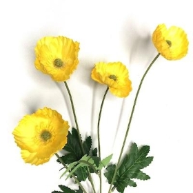 Yellow Poppy Spray 57cm