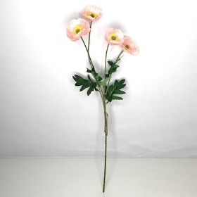 Light Pink Poppy Spray 57cm