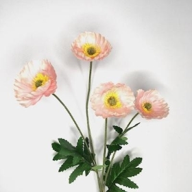 Light Pink Poppy Spray 57cm