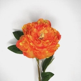 Orange Frilly Peony 66cm