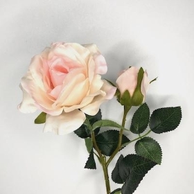 Soft Pink Open Rose 42cm