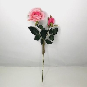 Pink Open Rose 42cm