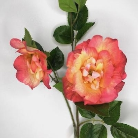 Coral Garden Rose 73cm