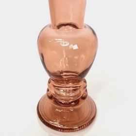 Amber Bulb Candlestick 12cm