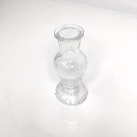 Clear Bulb Candlestick Ribbed 12cm