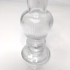 Clear Bulb Candlestick Ribbed 12cm