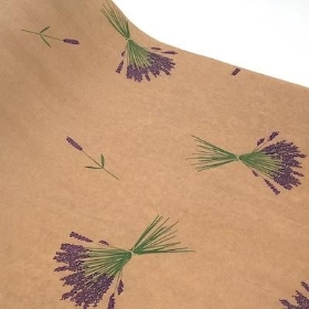 Lavender Print Kraft Paper 100m