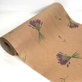 Lavender Print Kraft Paper 100m