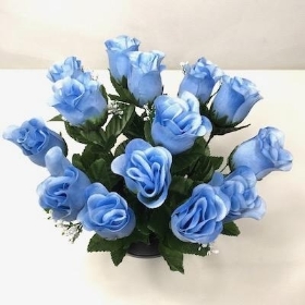 Blue Rosebud Grave Pot 30cm