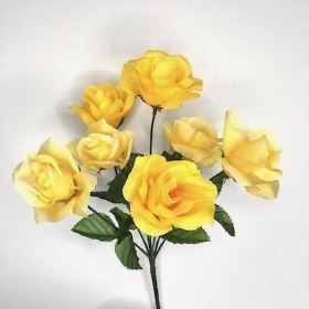 Yellow Carnival Rose Bush 32cm