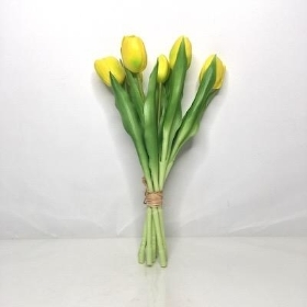 Yellow Real Touch Tulip Bundle 30cm