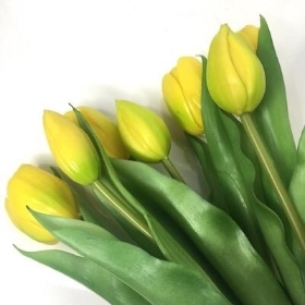 Yellow Real Touch Tulip Bundle 30cm