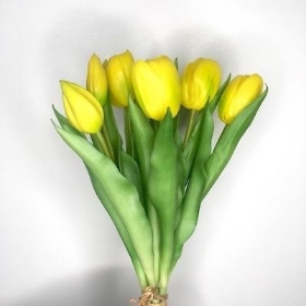 Yellow Real Touch Tulip Bundle 30cm