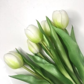 Ivory Real Touch Tulip Bundle 30cm