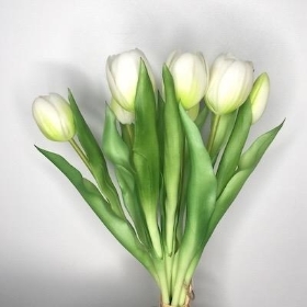 Ivory Real Touch Tulip Bundle 30cm