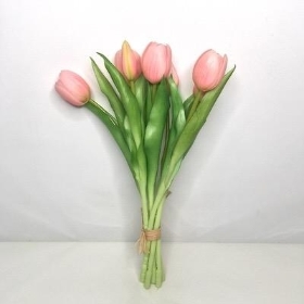 Pink Real Touch Tulip Bundle 30cm