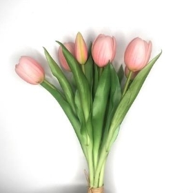Pink Real Touch Tulip Bundle 30cm